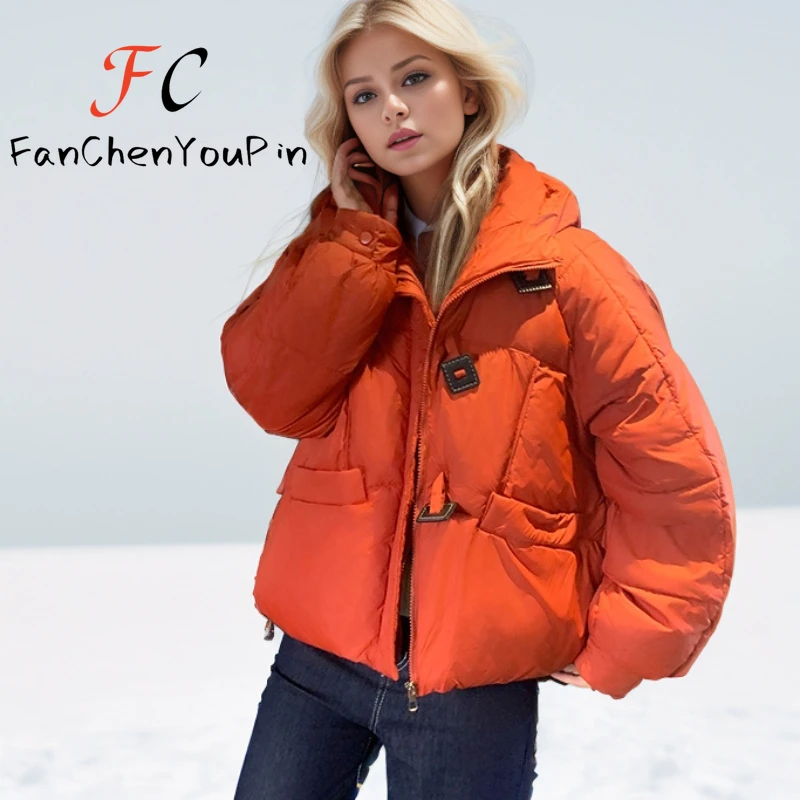 Пальто женское с длинным рукавом Повседневная теплая куртка капюшоном винтажная