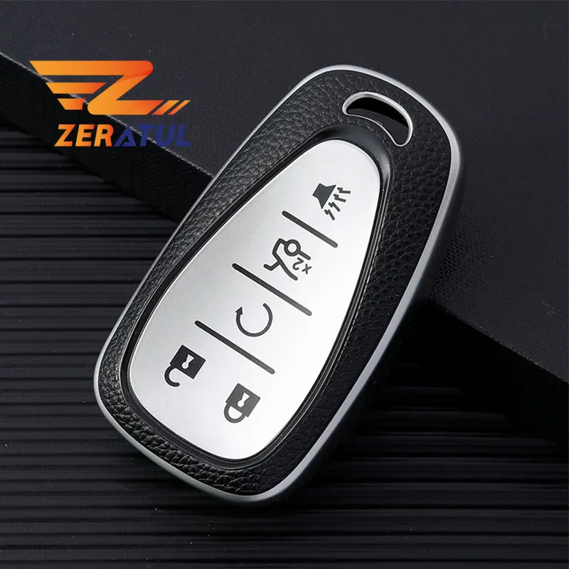 

5 Buttons Leather TPU Car Key Case Cover Keychain For Chevrolet Chevy Cruze Traverse Sonic Volt Bolt Equinox Malibu Camaro