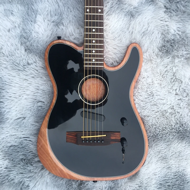 

High quality TL style electric guitar, hollow body with pink xylophone bridge, 2021 new style, customized in multiple colors