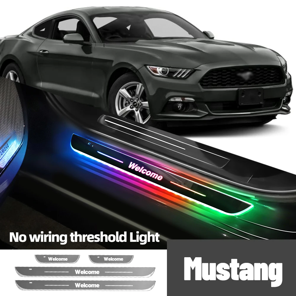 Для Ford Mustang 2000-2023 2006 2007 2017 2010 автомобильный порог с индивидуальным логотипом