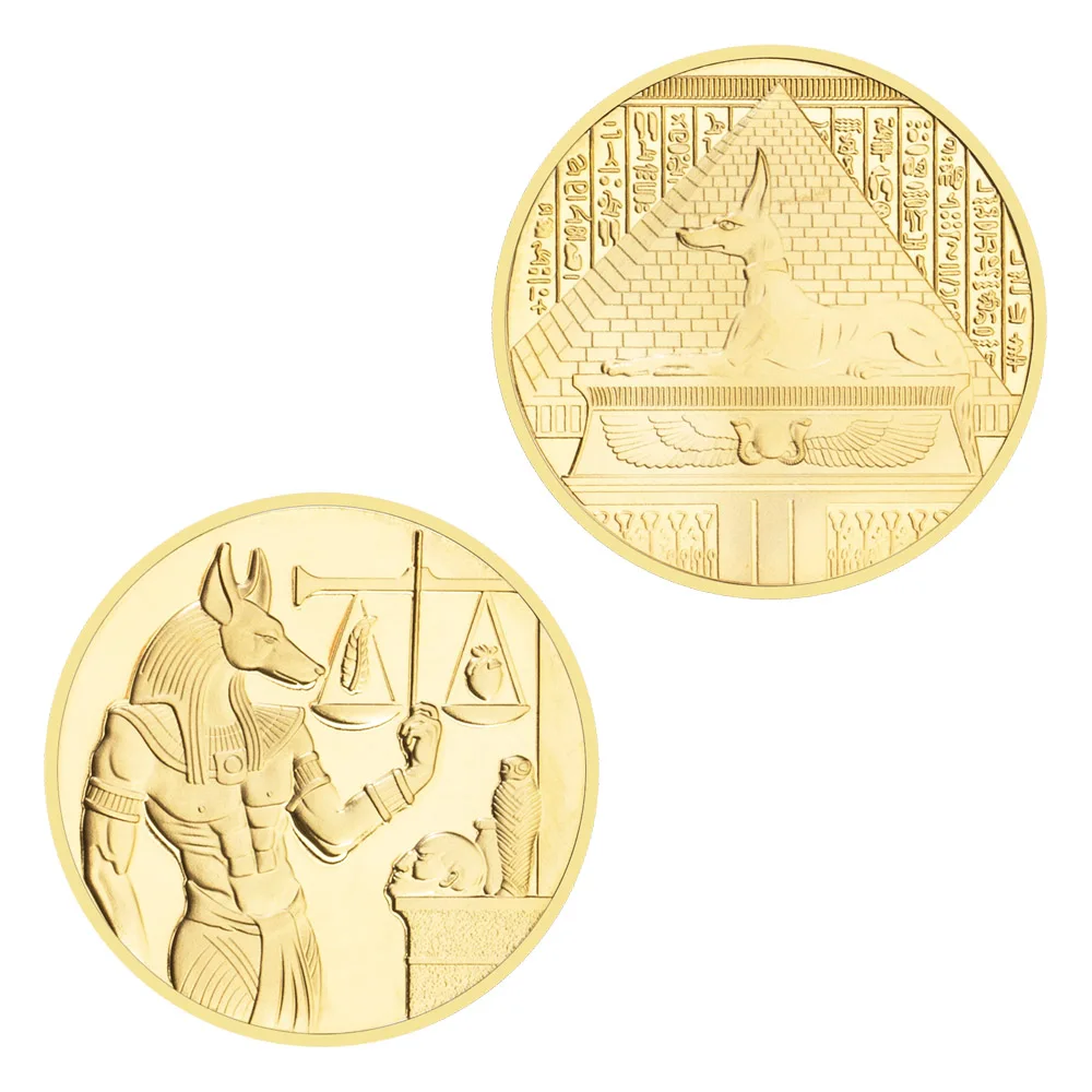 

Анубис бог смерти в Древнем Египте, сувенир, позолоченная монета, пирамида Dieb, образец, коллекционная памятная монета