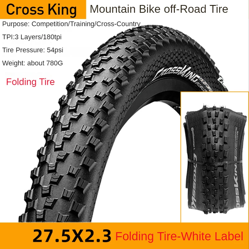 

Continental Cross King 27.5 MTB Foldable Tire 180TPI Mountain Bicycle ShieldWall System Folding Tyre 27.5X2.30 Tubeless Ready