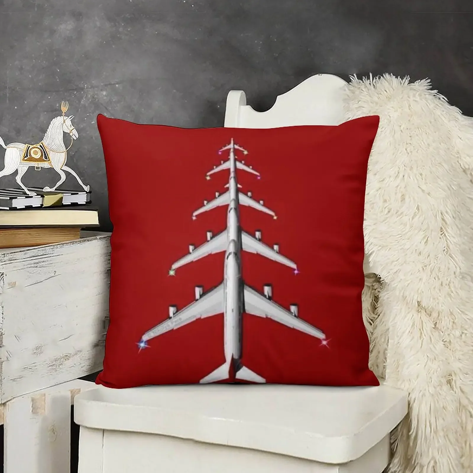 С Рождеством авиационный самолет подарок декоративная подушка на заказ