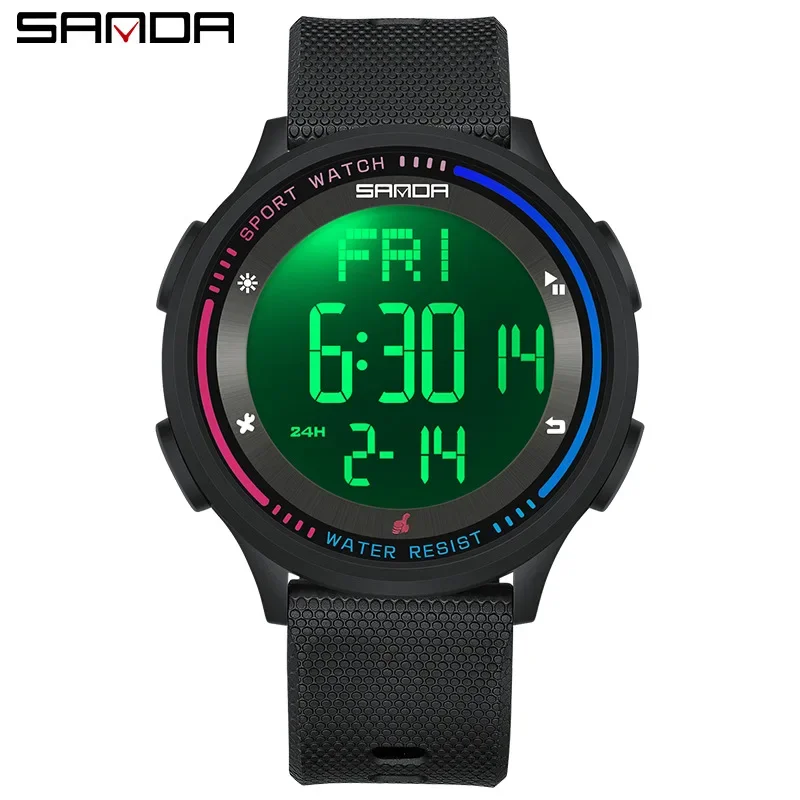 SANDA 6158 новые модные цифровые часы для студентов-подростков водонепроницаемые