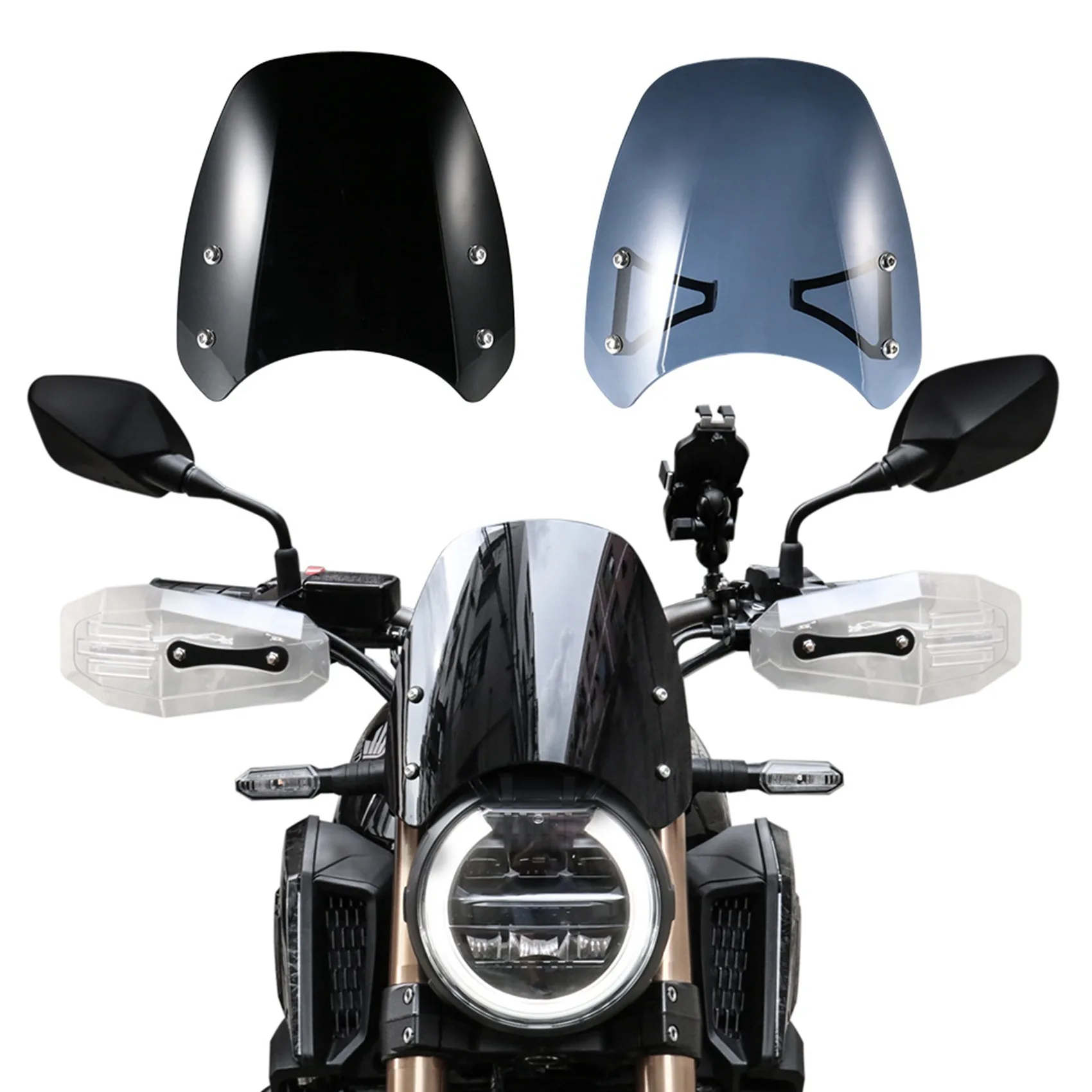 Motorcycle Windscreen Wind Deflector Front Screen Windshield Airflow Accessories for Honda CB650R CB 650R Black | Автомобили и