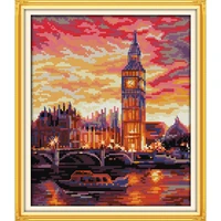 london clock tower embroidery stamped cross stitch patterns kits printed canvas 11ct 14ct needlework cross stitch