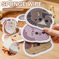 compressed wood pulp sponge cartoon dish cloths dishwashing sponge wipe non scratch 2 sided magic wipe kitchen cleaning tool