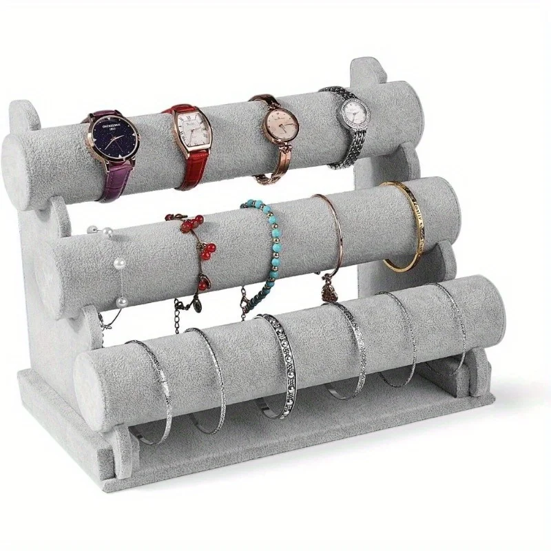 

Бархатная подставка для украшений 3 уровня