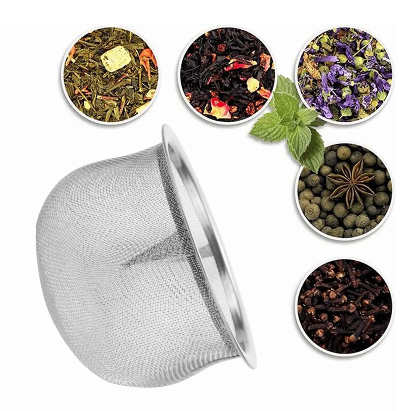 Металлический бытовой фильтр для чайных листьев и чайника диаметр 70 мм.