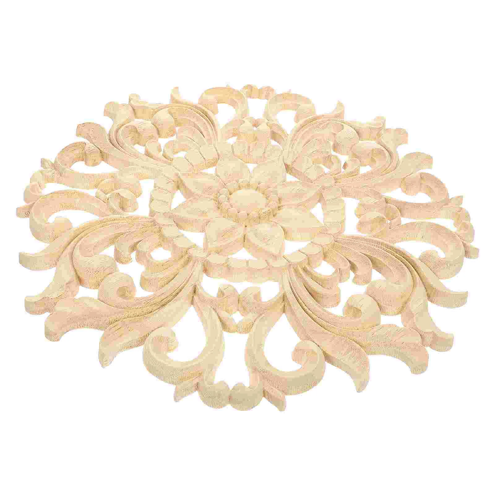 

Creative Round Hollow Wooden Applique Wood Furniture Applique Furniture Decoration