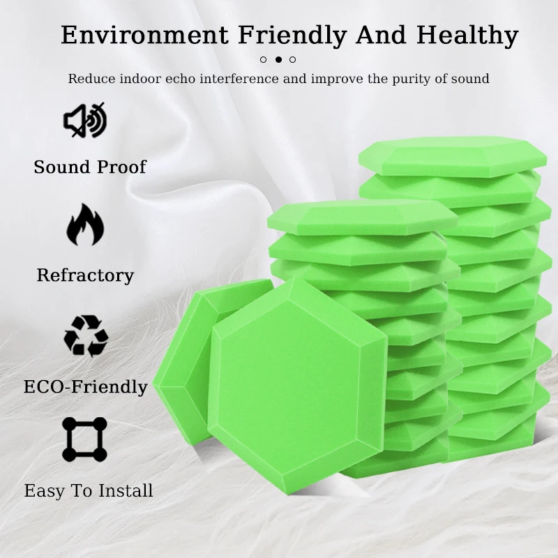 Шестигранная акустическая пена TOUO домашняя Звукоизоляционная студия 6/12/24 шт.