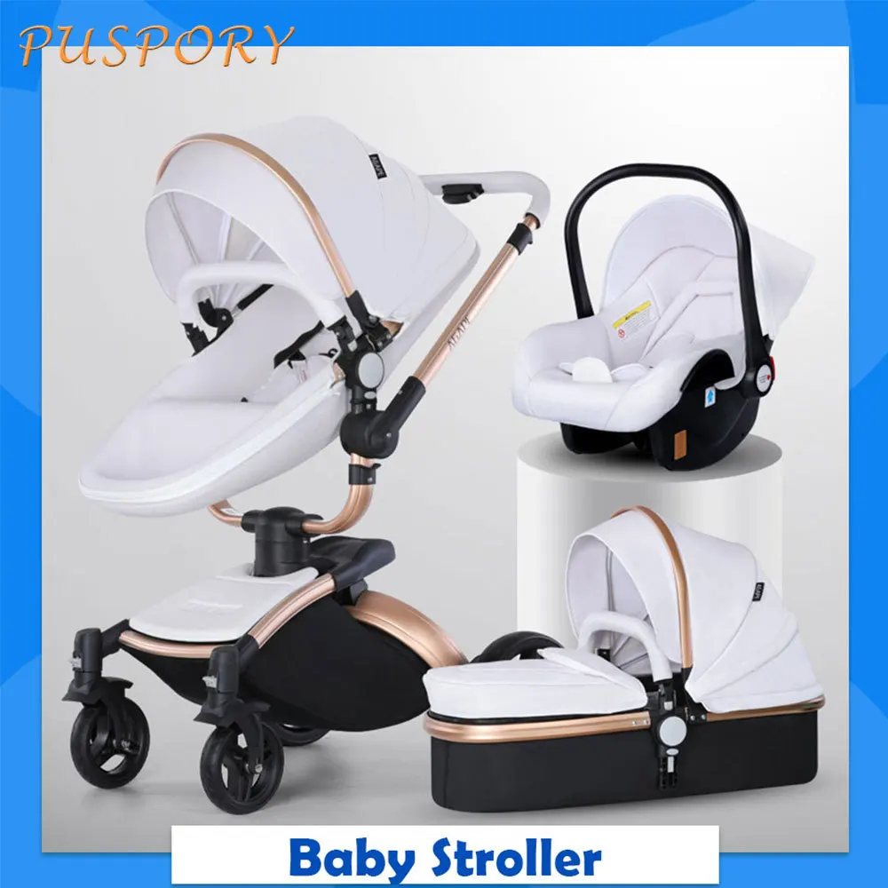New 3 in 1 Baby Stroller High Landscape Carriage Light Newborn Pram Shock Proof Two Way 2 in 1 Kid Car Baby Comfort Cart 2022