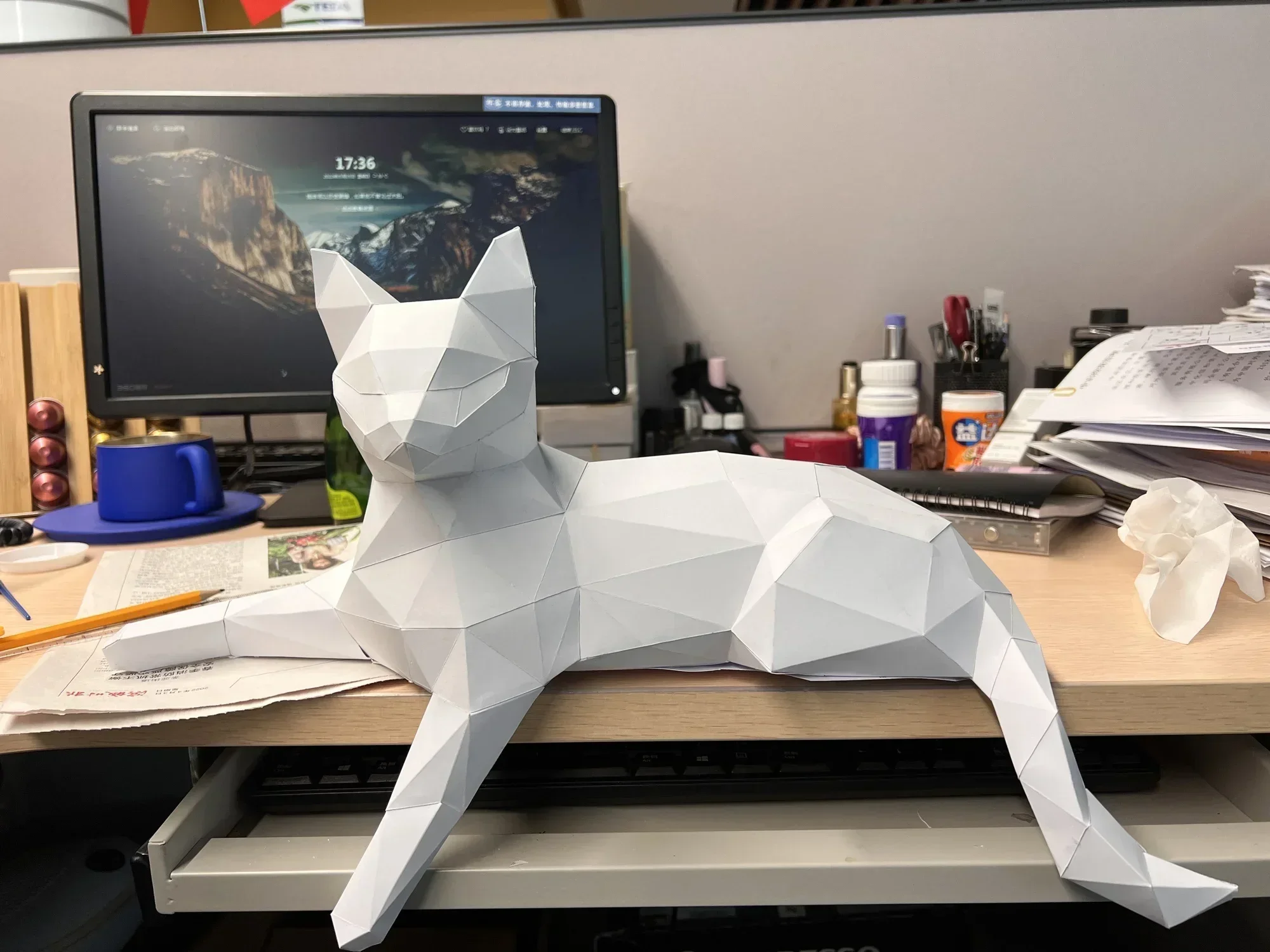 45 см бумажная модель с изображением кота животного 3D головоломка скульптура