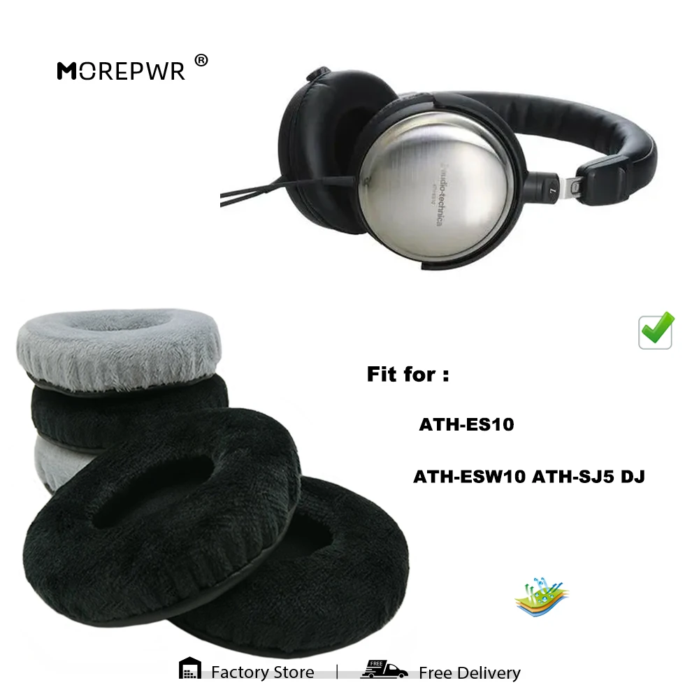 

Morepwr New Upgrade Replacement Ear Pads for ATH-ES10 ATH-ESW10 ATH-SJ5 DJ Headset Parts Leather Cushion Velvet Earmuff Sleeve