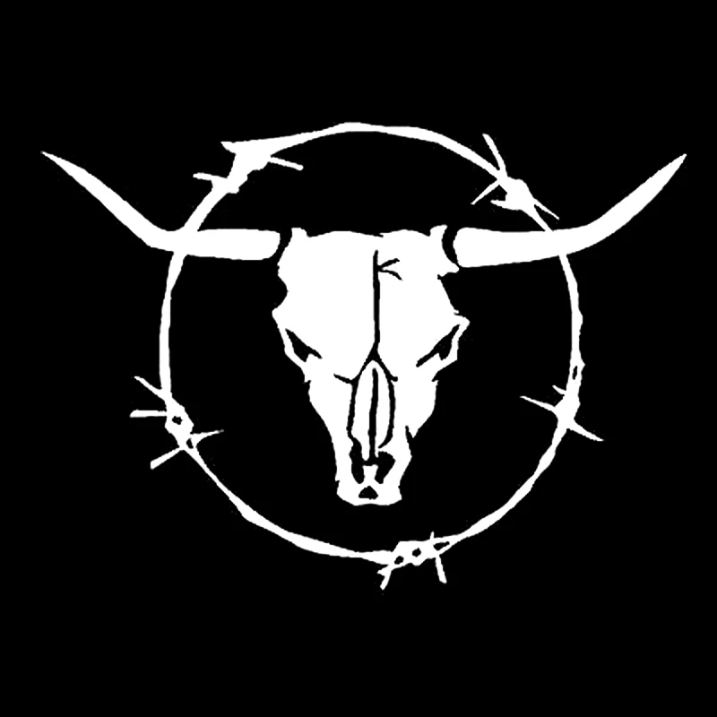 OFK Bardian Longhorn Bull Skull Barb Wire Cow Vinyl Decals Decor Car Sticker. | Stickers