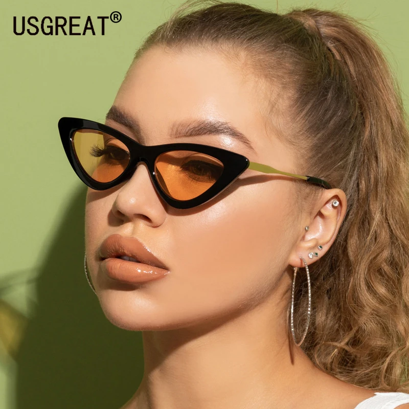 

2022 Brand Designer Cat Eye Sunglasses Women Cute Sexy Triangle Sun Glasses For Women Small Frame Cateye Oculos Vintage Eyewear