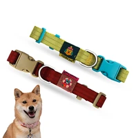 cartoon embroidery dog collar soft adjustable creative nylon pet collar durable comfortable for small medium dogs outdoor travel