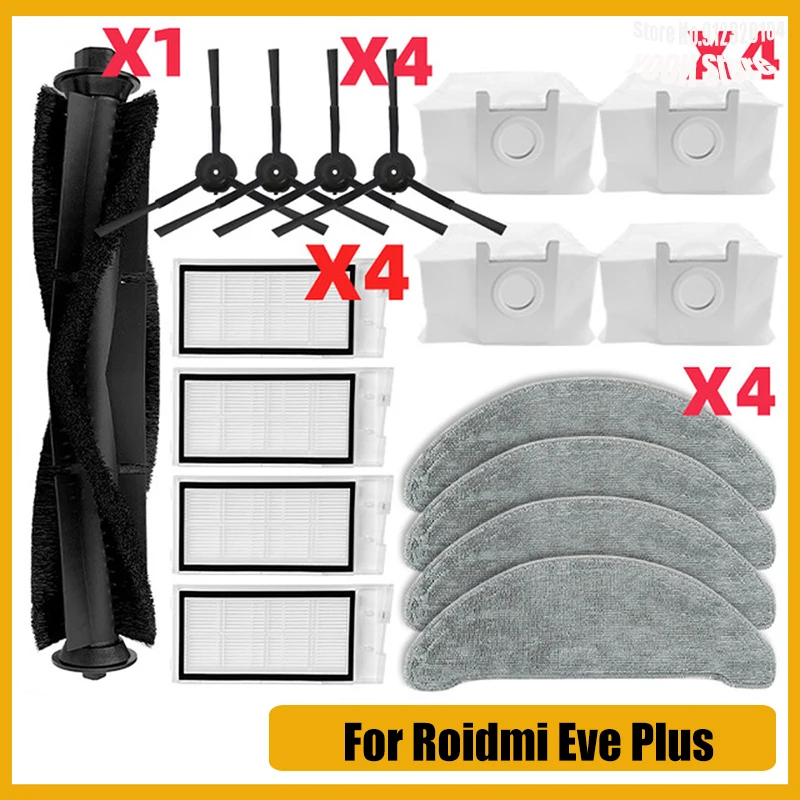 

Mop Dust Bag Replacement For Xiaomi Roidmi Eve Plus SDJ01RM Vacuum Cleaner Main Side Brush Hepa Filter Spare Parts Accessories