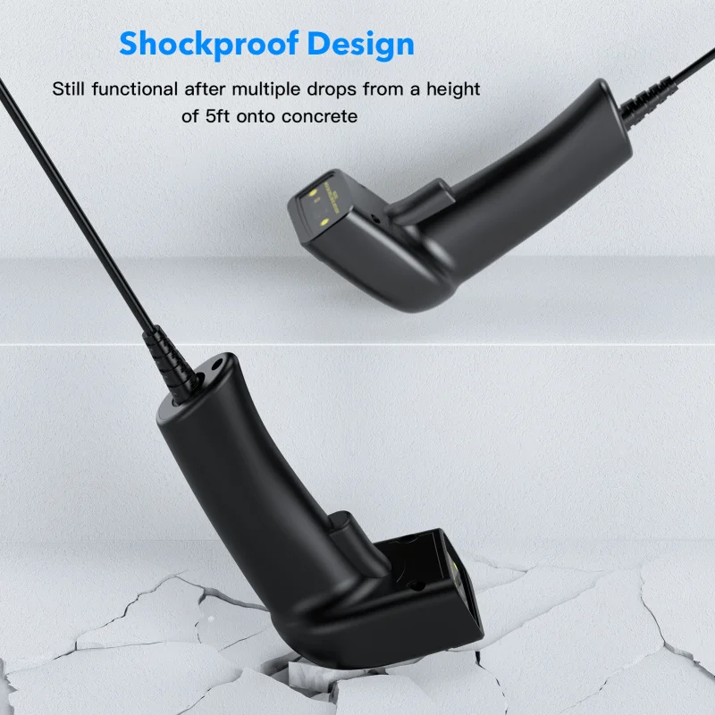 CCD Black Маломасштабный проводной портативный считыватель штрих-кодов Bluetooth SPP HID
