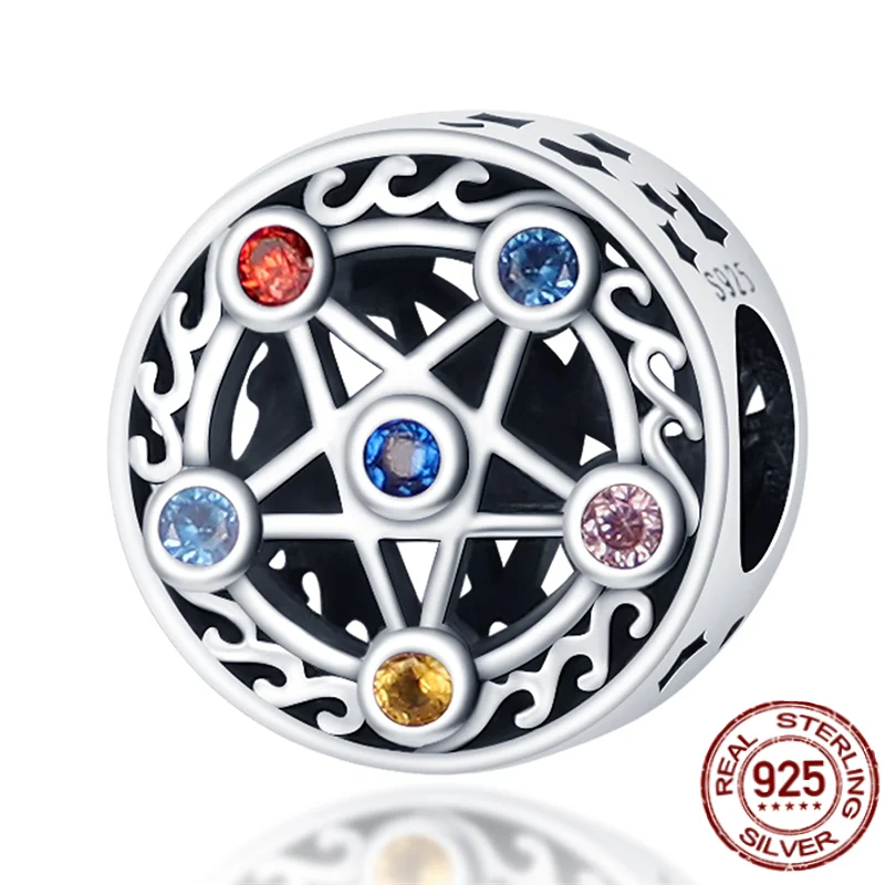 Шармы и бусины из серебра 925 пробы с пятиконечной звездой подходят для