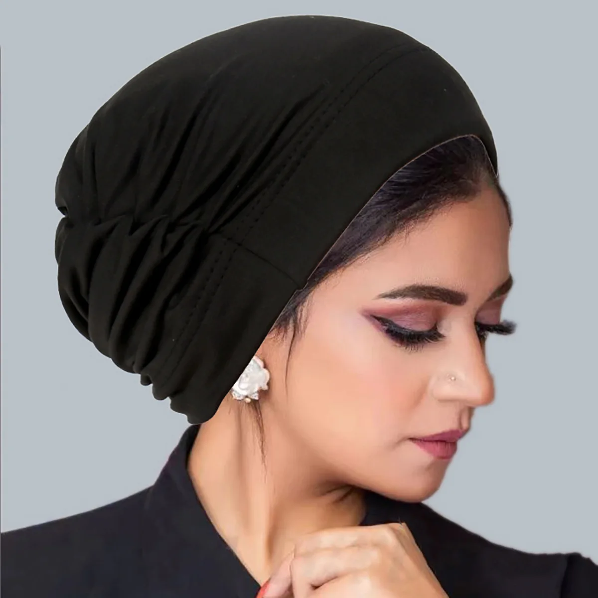 Рамадан однотонный женский мусульманский хиджаб шапки с запахом на голову