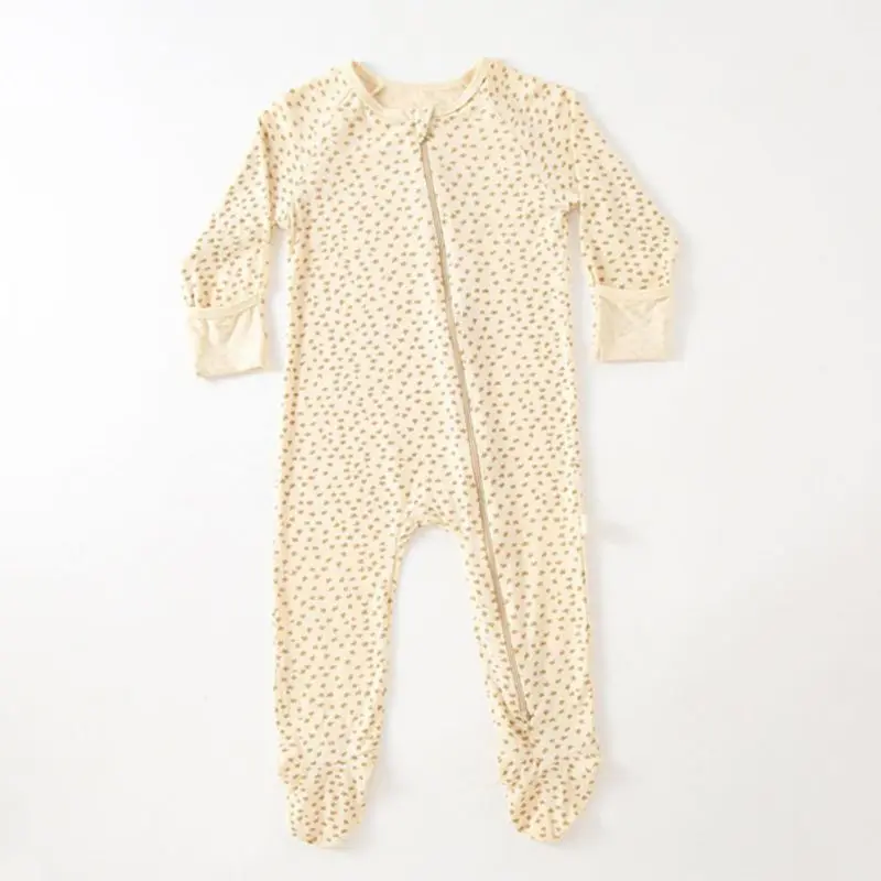 

Baywell Autumn Baby Girls Modal Footies Infant Boys Cozy Long Sleeves Dot Romper Floral Newborn Baby Clothing 0-12 Months