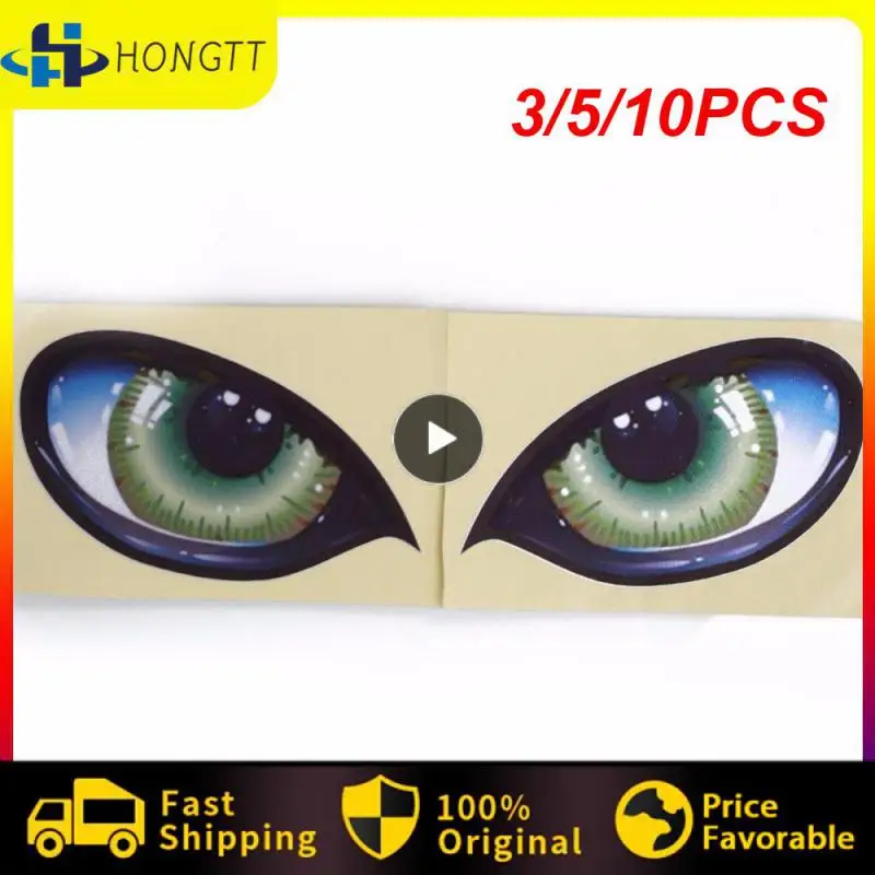 

3/5/10PCS Durable Eye Sticker Waterproof Sunscreen 3d Simulated Rearview Mirror Sticker Creative