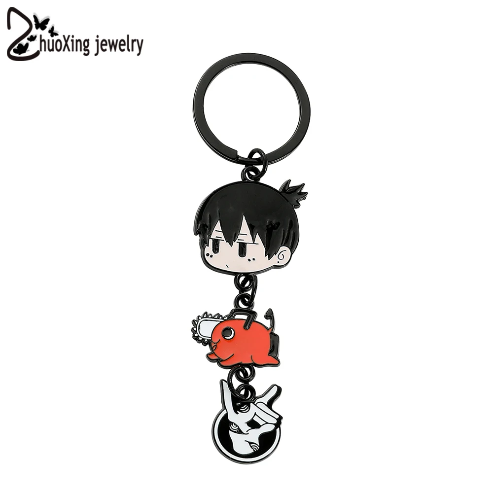 

Anime Chainsaw Man Metal Keychain Denji Pochita Makima Hayakawa Aki Gesture Cartoon Characters Key Chain for Men Trinket Gift