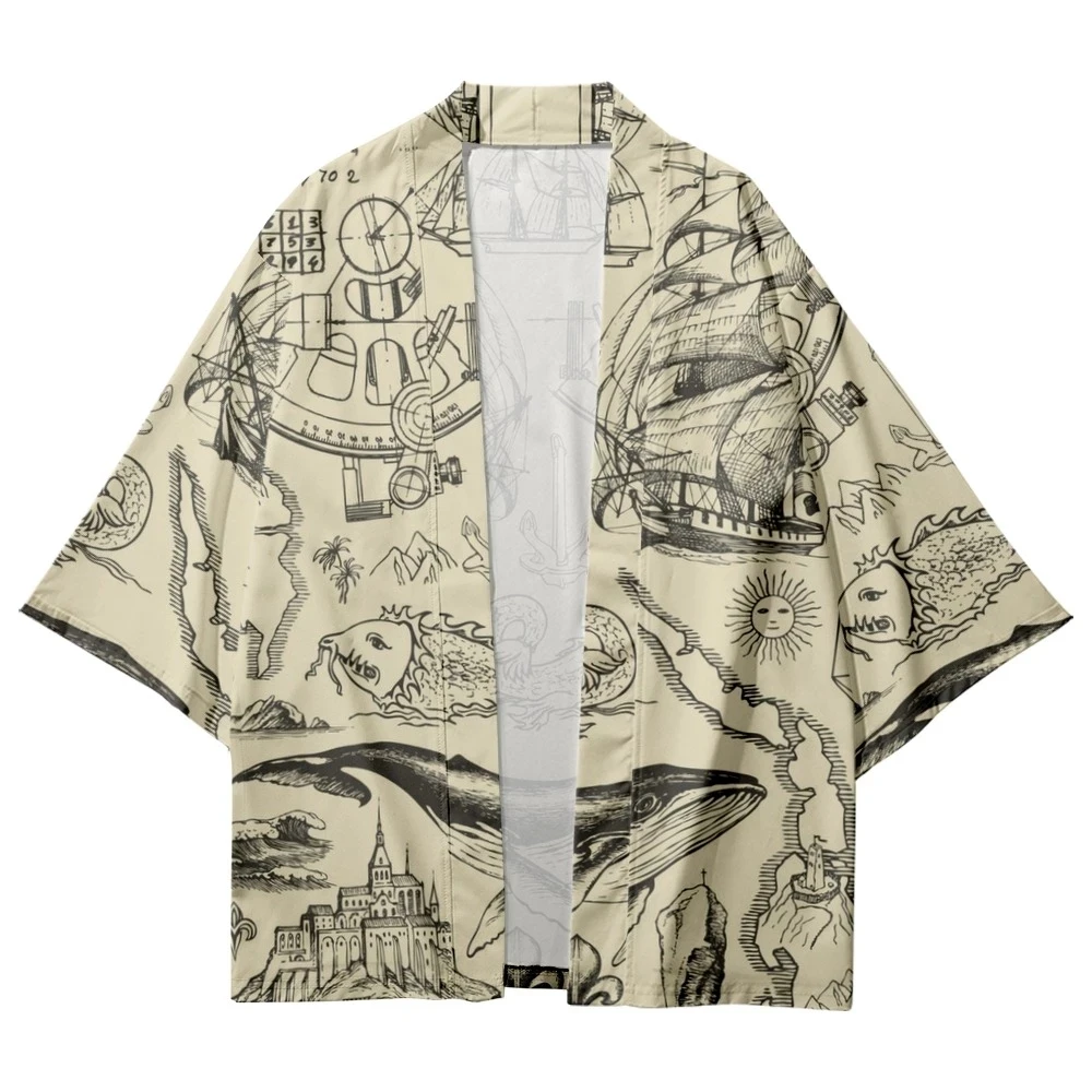 Plus Size 2022 Summer New Loose Bohemian Style Kimono Men Women Japanese Shirts Clothes Yukata Male Costume Cardigan Streetwear