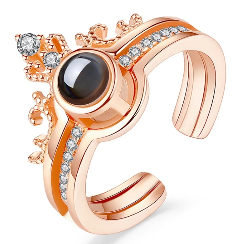 

Luxury Female Bridal Wedding Ring Set Fashion I Love You Ring Love Romantic Memory Lovers Ring Jewelry