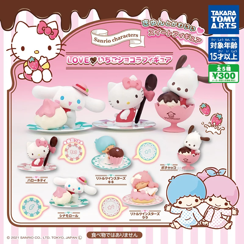 

Original New TAKARA TOMY Sanrioed Cinnamoroll Hello kitty Pochacco Little Twin Stars Gashapon Action Figure toys for children