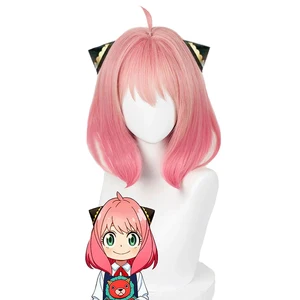 Anime SPY×FAMILY Anya Forger Short Pink Cosplay Wig Hair Heat Resistant Synthetic Halloween Party W in Pakistan