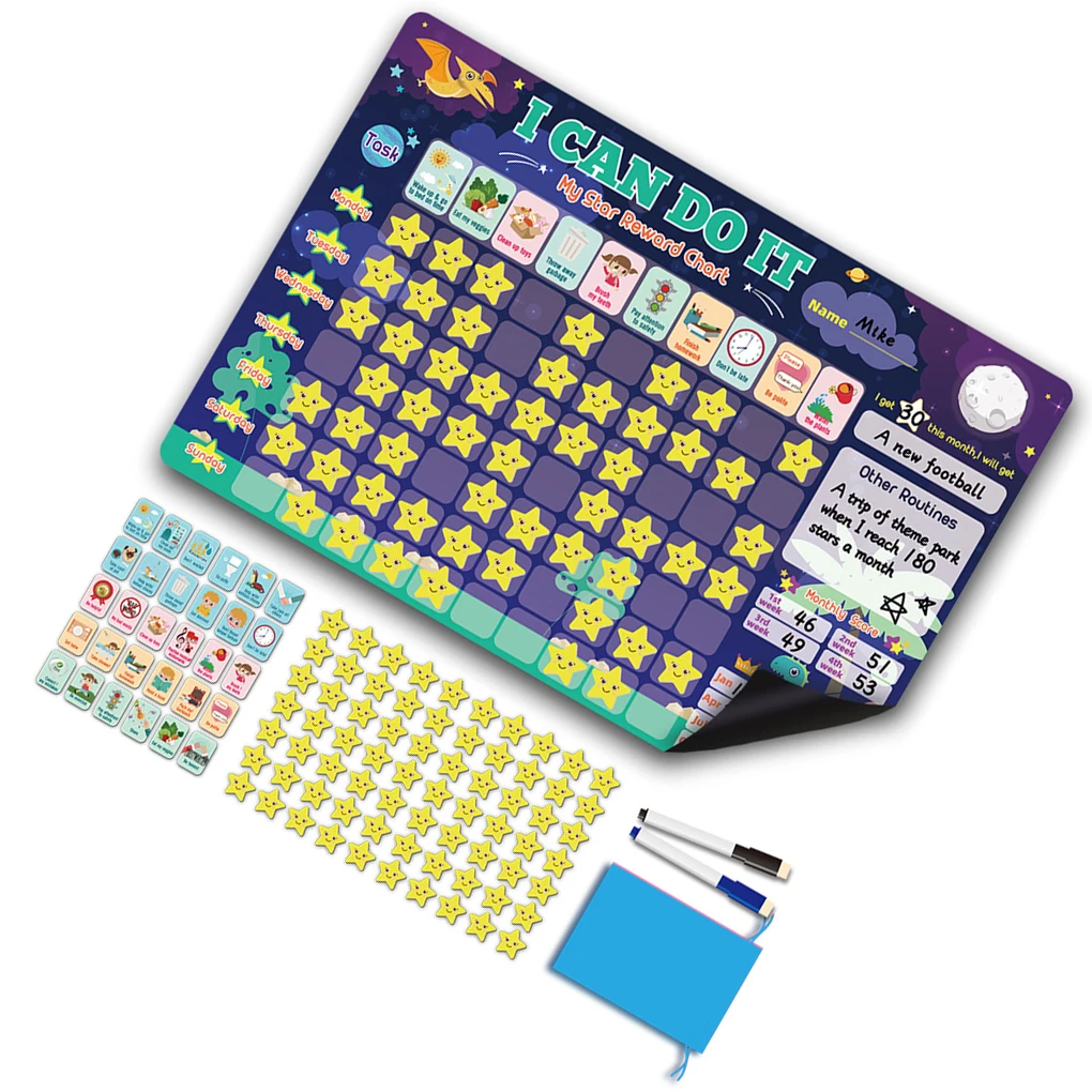 

Behavior Star Reward Chore Chart with Full Lodestone Erasable Sticker