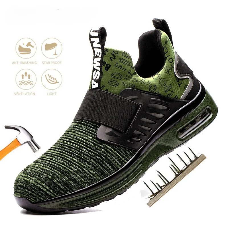 

Work Sneakers Steel Toe Shoes Men Safety Shoes Puncture-Proof Work Shoes Boots Fashion Indestructible Footwear Security