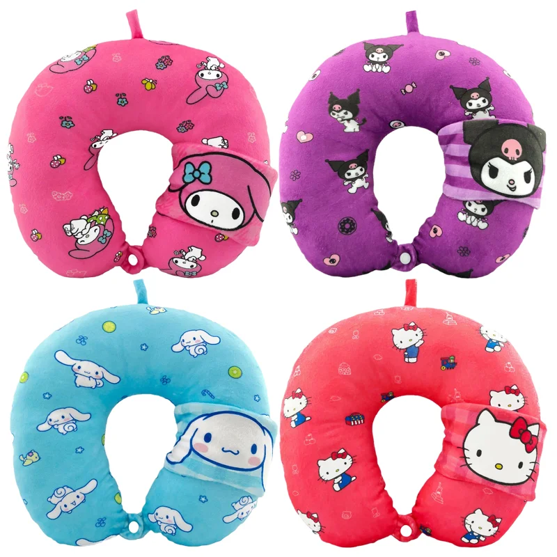 

Аниме Sanrioed My Melody Kuromi Hellokittys Cinnamoroll U-образная подушка Kawaii дорожная портативная подушка для шеи офисная Подушка для сна