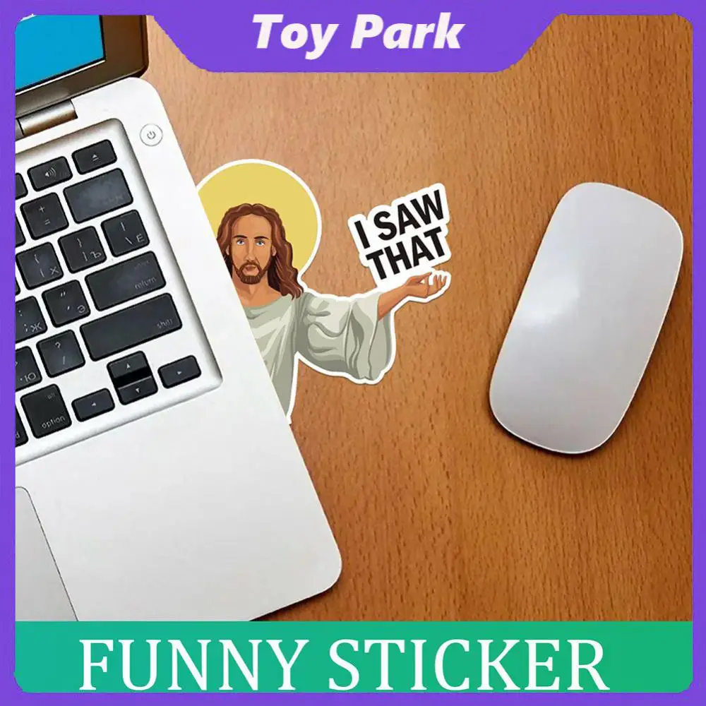 

Funny Diy Toys Luggage Motor Luggage Notebook Jesus Christian Prayer Waterproof Stickers Jesus I Saw That Laptops Decoration