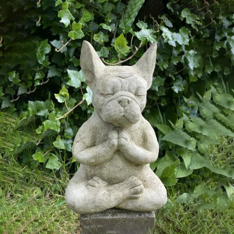 

Mini Relaxing Meditating Dog Statues Yoga Pose Statue Meditation Dog Resin Waterproof Office Home Decor Garden Decor Outdoor
