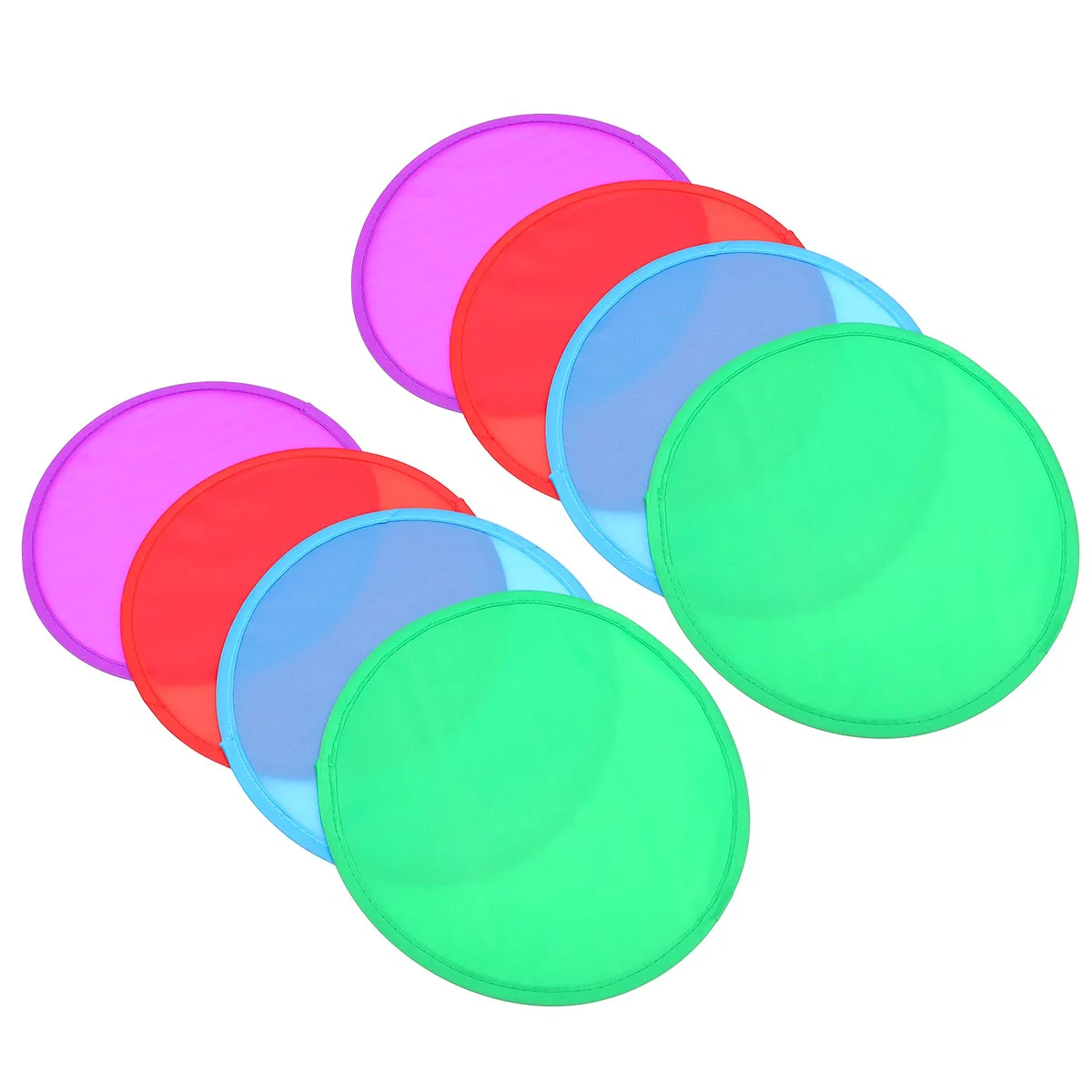 

50pcs Circular Fan Polyester Flying Disc Round Fans Cooling Fans