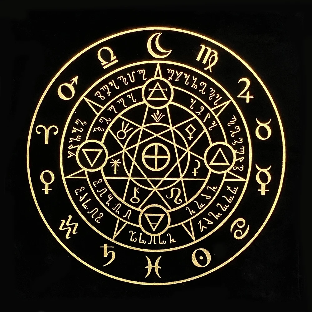 Черное золото, печатный таро-скатерть для предсказаний на алтаре, руководство судьбы, настольные игры на доске на вечеринке.