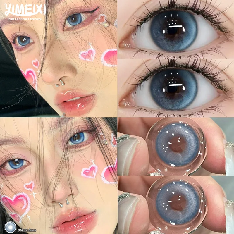 

Цветные контактные линзы YIMEIXI для глаз, 1 пара, натуральные синие линзы, студенческие аниме, красивые мягкие модные линзы для учеников, бесплатная доставка
