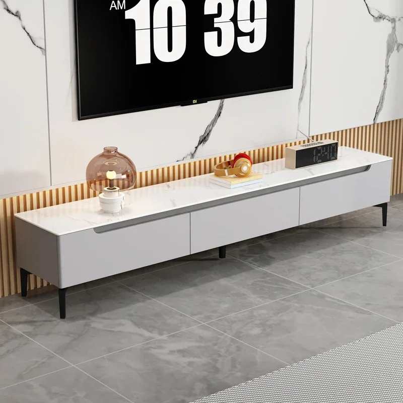 Портативные ТВ-консоли шкаф белые напольные полки для хранения стильная