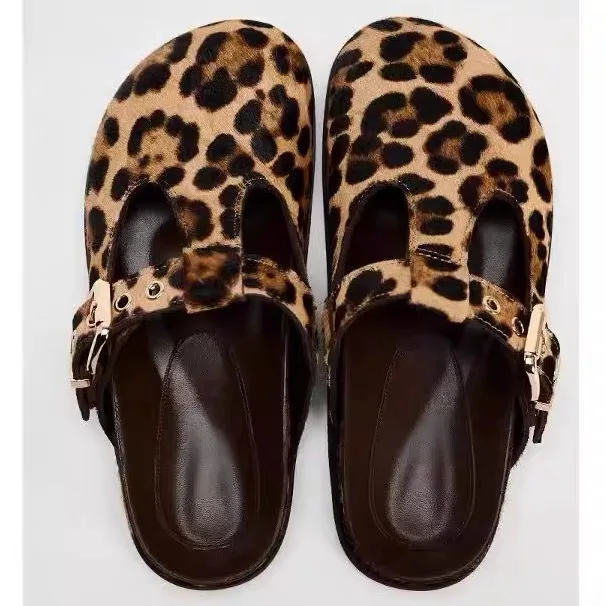 Женская обувь из натуральной кожи тапочки мягкие шлепанцы модные низкие удобные