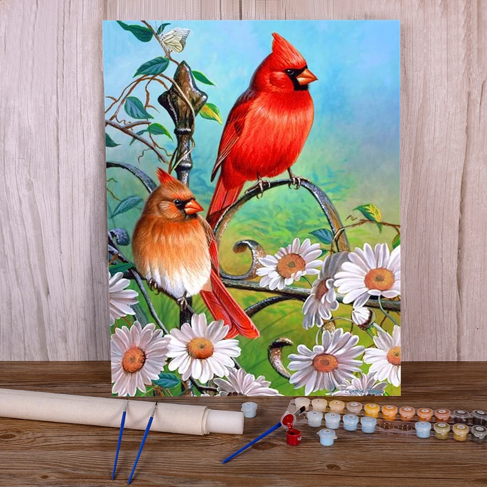 Картина по номерам Пейзаж Зимний кардинал