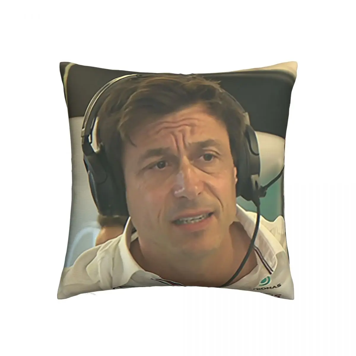 

Confused Toto Wolff Square Pillowcase Cushion Cover Decorative Pillow Case Polyester Throw Pillow cover for Home sofa bedroom