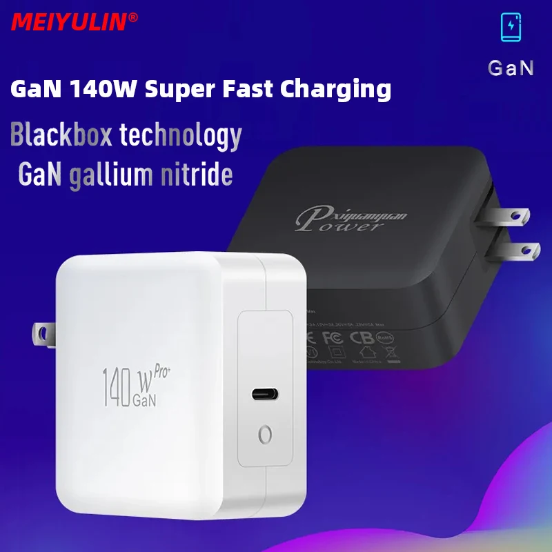 

GaN 140W Type-C PD Super Fast Charger PD3.1 QC4.0 PPS Quick Charging Portable Phone Charger For iPhone 14 Macbook Tablet Samsung