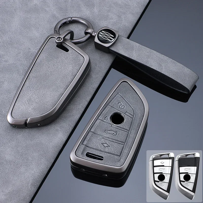 Цинковый сплав + кожаный защитный чехол для ключей на 360° BMW 1 2 5 7 M серии X1 X4 X5 X6 F15 F16