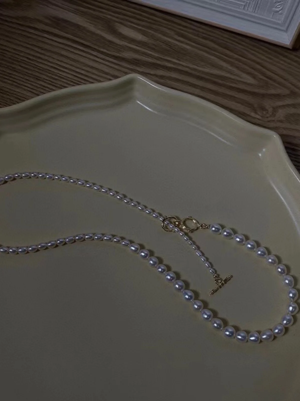 3-7 мм натуральный водный градиент рисовые бусины белый жемчуг длинное ожерелье