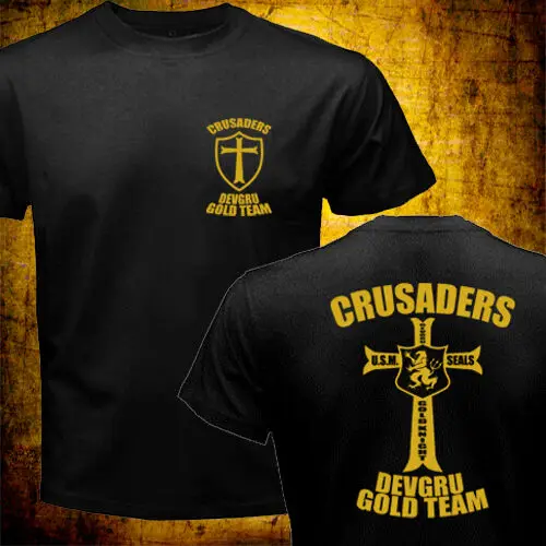 

Amazing Tees Men T Shirt Double-sided Unique Oversized New US Crusaders Seal Team Six NSWDG Gold Team Special Force T-shirt