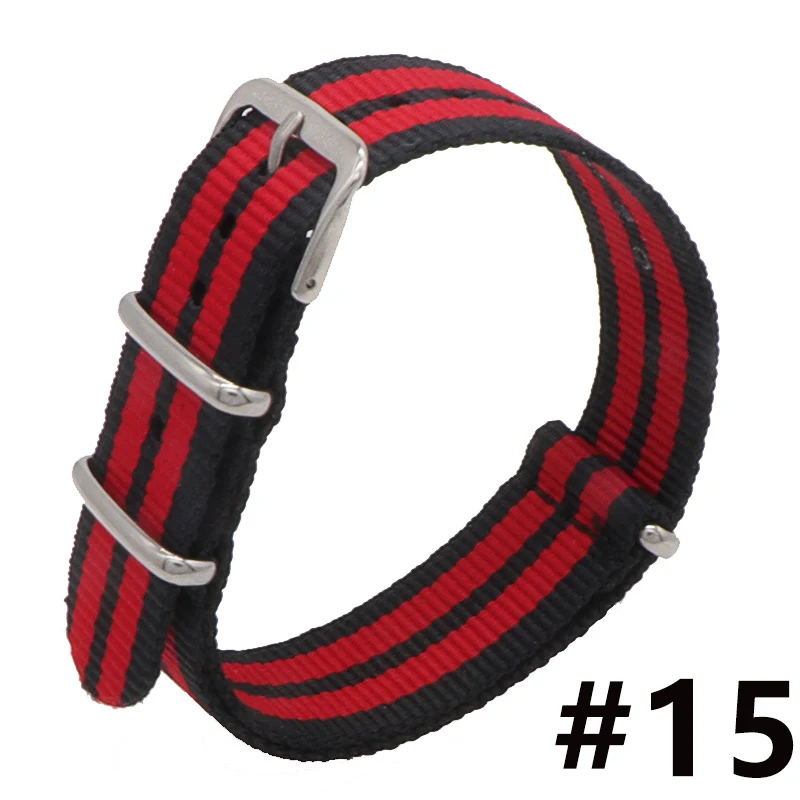 18mm 20mm 22mm Army Sports Nato Strap Fabric Nylon Watchband Buckle Belt for 007 James Bond Watch Bands Colorful Rainbow