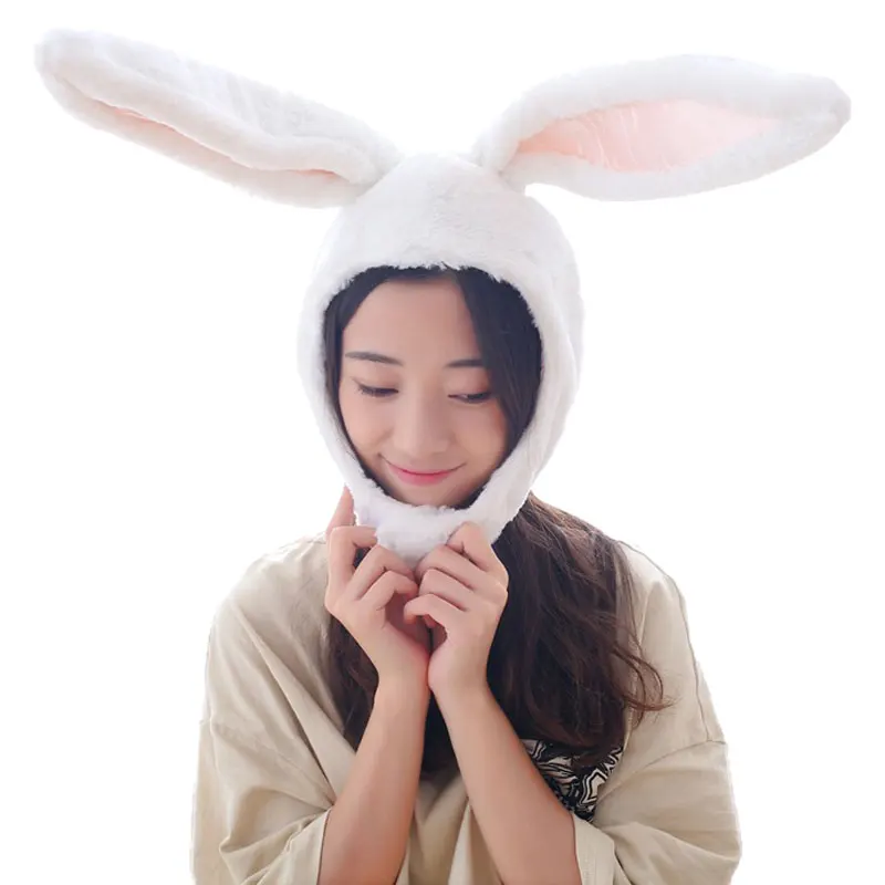 

Cute Plush Rabbit Bunny Ears Hat Earflap Cap Head Warmer Photo Supplies Hat With Earflaps White Black Bunny Hats For Girls Women